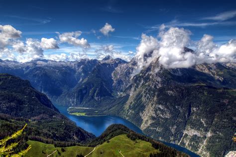 Bavarian Alps, Scenery, Germany, Mountains, Rivers, Clouds, Alps, HD Wallpaper | Rare Gallery