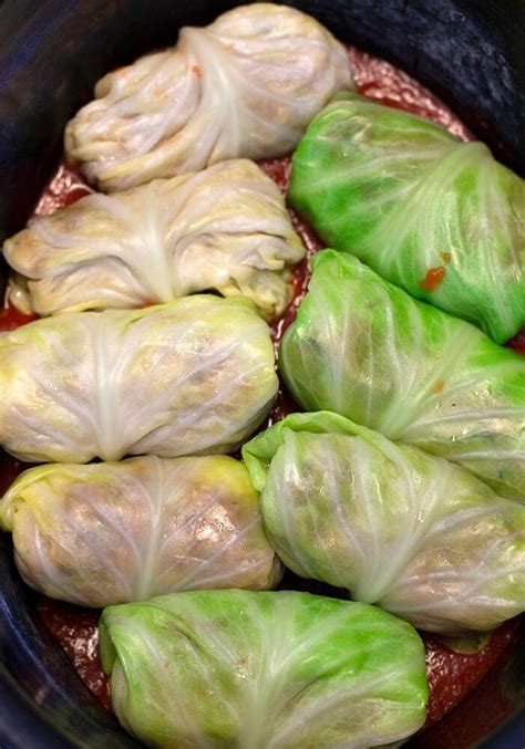 Stuffed Slow Cooker Cabbage Rolls Make Ahead Meal | Mainly Homemade