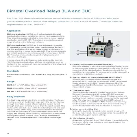 Download Siemens 3UA Overload Relay Catalogue PDF |Eleczo.com