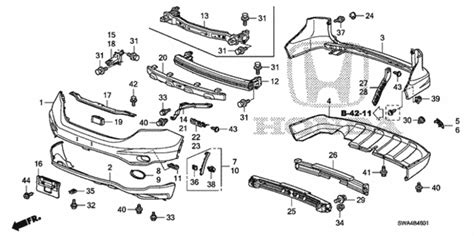 2007-2011 Honda CR-V 5-DOOR Beam, L Front Bumper (Upper) 71190-SXS-A00 | Honda Parts Direct