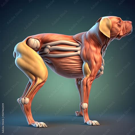 Obliquus Capitis Caudalis muscle Dog muscle Anatomy For Medical Concept 3D Illustration Stock ...