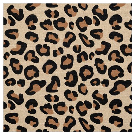 Leopard Print, Black, Brown, Rust and Tan Fabric | Leopard print ...