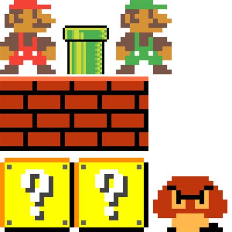 Mario Sprites 8 Bit Block