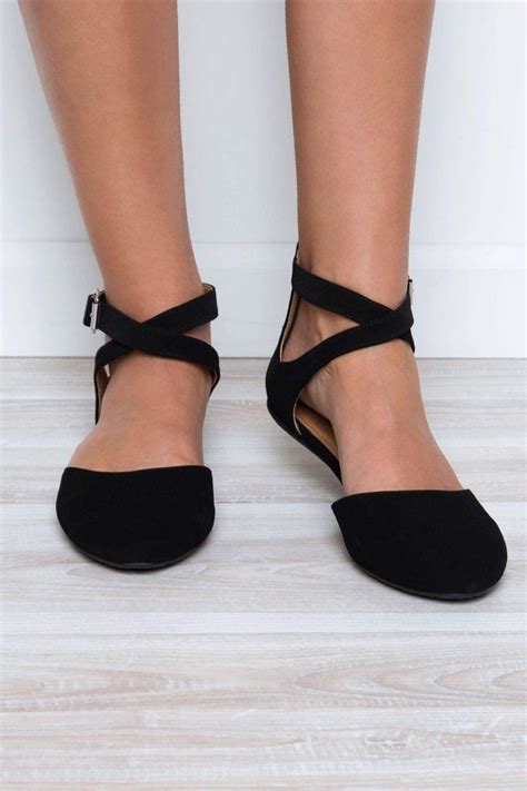 Strap In Flats - Black | Trending womens shoes, Flat shoes women, Cute ...