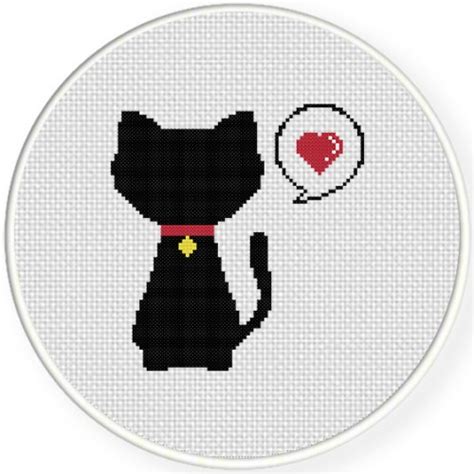 Charts Club Members Only: Cat Silhouette Cross Stitch Pattern – Daily ...