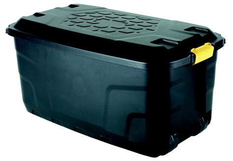 Black Plastic Storage Boxes With Lids - New Black Big 77 Litre Plastic ...