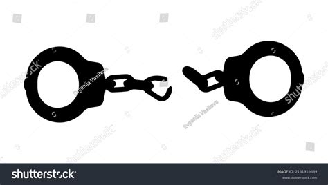 Broken Handcuffs Vector Illustration Isolated On Stock Vector (Royalty ...