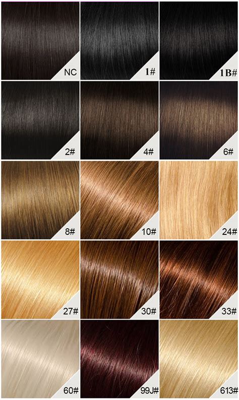 Wig Hair Color Chart