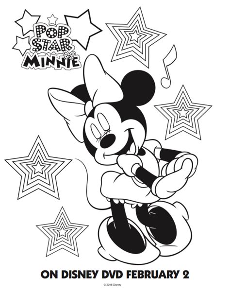 Pop Star Minnie Mouse (Free Coloring Pages!) - Mommy Mafia