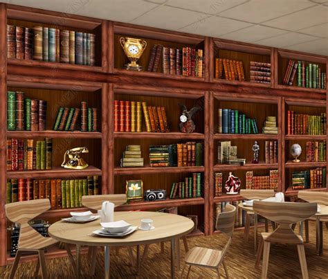 3D Library Bookshelf Texture Wall Mural Wallpaper Lqh 202 - ReadingLLC