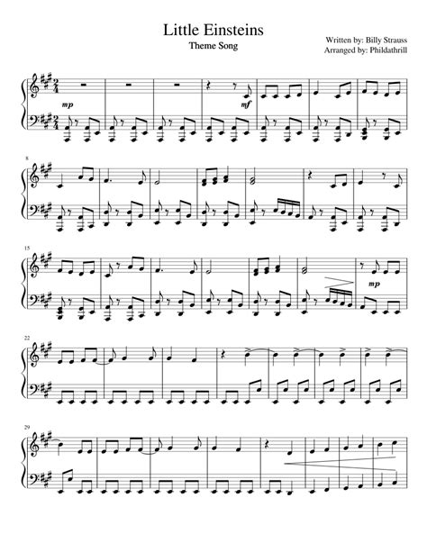 Little Einsteins - Main Theme Sheet music for Piano (Solo) | Download ...