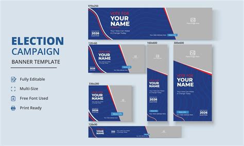 Election Campaign Banner Template, Political Campaign Banner Template, Vote Banner Template ...