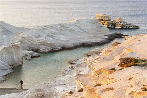 Volcanic Rock Formations On Sarakiniko Beach On Milos Island, Greece ...