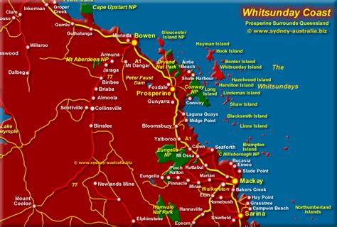 Whitsunday Coast Map, Islands and Coastal Surrounds