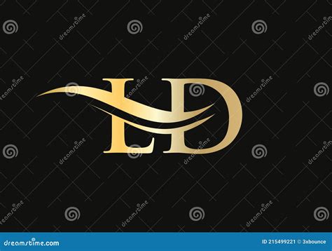 Gold LD Letter Logo Design. LD Logo Design with Creative and Modern Trendy Stock Vector ...