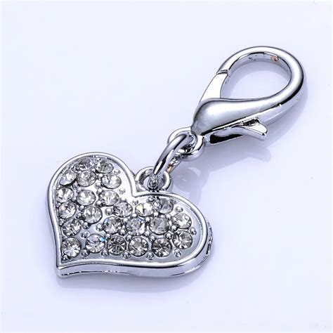 Wholesale Pet Jewelry Pendants Crystal Heart Shaped Charms For Dog ...