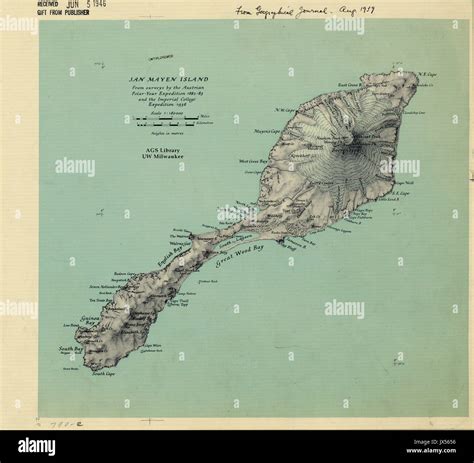 Jan Mayen map by RGS 1939 Stock Photo - Alamy