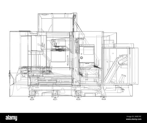 Metalworking CNC milling machine. Vector Stock Vector Image & Art - Alamy