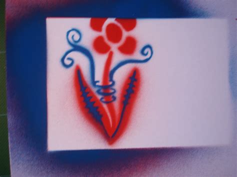 New stencil | A flower stencil I did on some scrap postcards… | Flickr