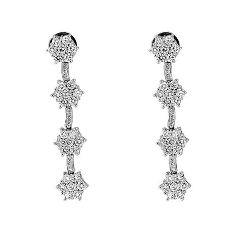 Bridal White Diamond and White Gold Earrings – Maha Al Sibai Jewellery