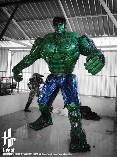 Giant Hulk Sculpture Made From Recycled Auto Parts