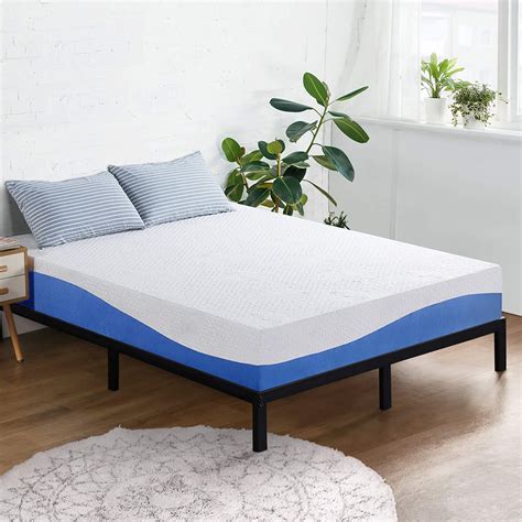 Olee Sleep Aquarius 10-Inch Memory Foam Mattress in Blue, Twin ...