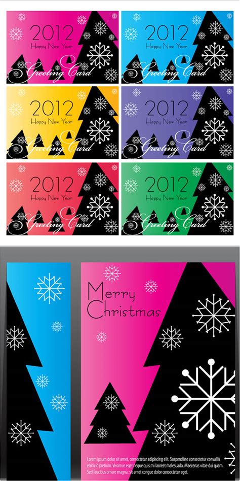 Modern Merry Christmas cards vector | Vector Graphics Blog