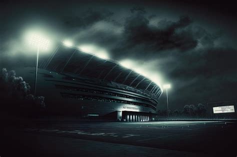 Premium Photo | Football stadium and lighting at night