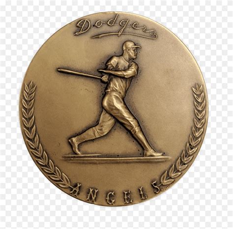 Los Angeles Dodgers Stadium Bronze Medal Coin, Gold, Money, Helmet HD PNG Download - FlyClipart
