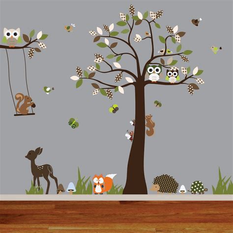 Vinyl Wall Decal Woodland Nursery Wall Decal,tree Decal,deer,fox ...