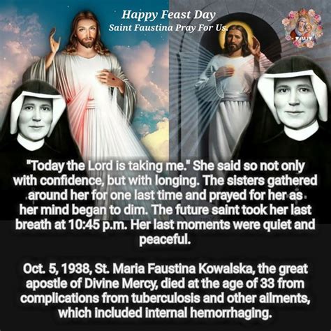 Saint Faustina's Feast Day | St faustina, St faustina kowalska, St ...