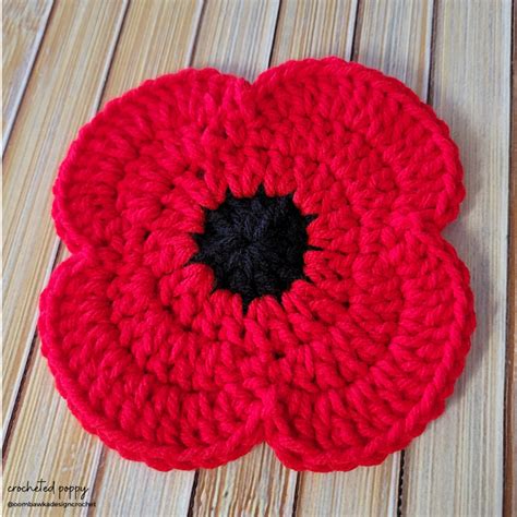 Crochet A Poppy to Honour Our Veterans • Oombawka Design Crochet