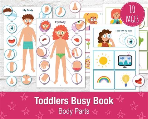 Busy Book Printable Body Parts Toddler Busy Book Quiet | Etsy