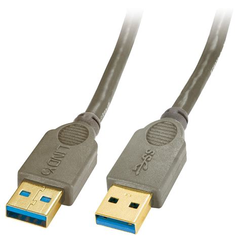 0.5m USB 3.0 Cable Type A Male to Type A Male, Anthracite - from LINDY UK