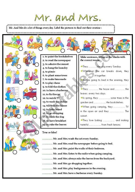 Mr. and Mrs. - ESL worksheet by domnitza