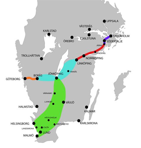 Swedish Rail Network Map