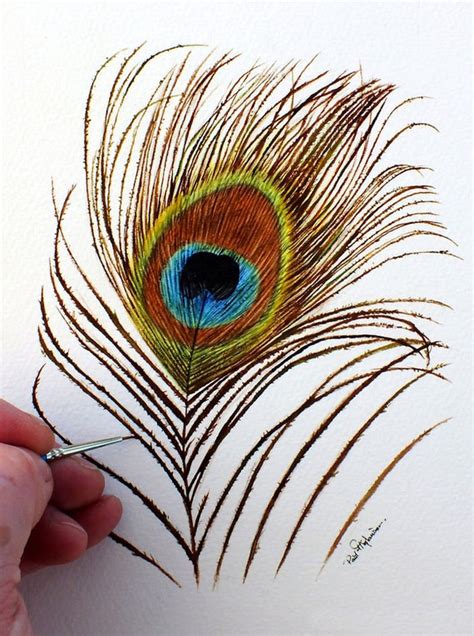 Peacock Feather Watercolour Painting ORIGINAL Fine Art | Etsy