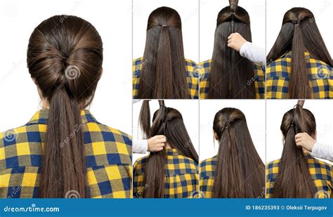 Ponytail Hairstyle Tutorial Stock Image - Image of hairstyle, simple: 186235393