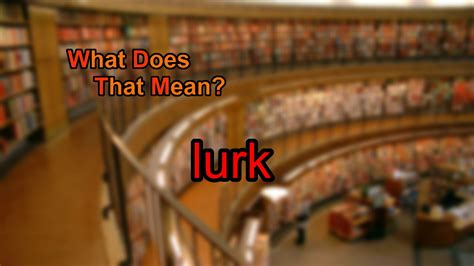 What does lurk mean? - YouTube