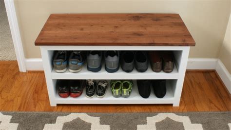 Ana White | Adjustable Shoe Storage Bench - DIY Projects