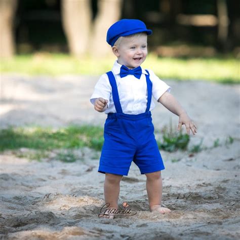 Baby boy royal blue outfit Toddler newsboy hat shorts with | Etsy