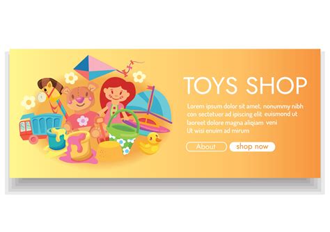 toys shop banner design for online shopping 2391830 Vector Art at Vecteezy