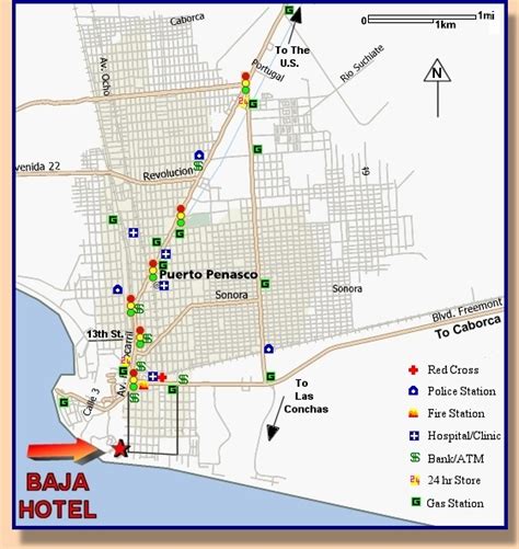 Puerto Penasco Map Of Hotels. Map. Usa Map Images