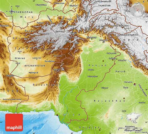 Physical Map of Pakistan