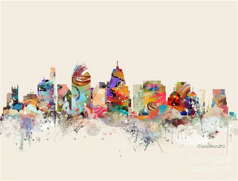 Cincinnati Skyline Painting by Bri Buckley - Fine Art America