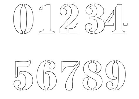 Number Stencils Shop with 1/2 half to 12 inch Stencils - Freenumberstencils.com | Number ...