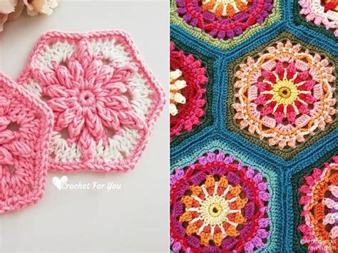 Crochet Flower Hexagons Free Patterns