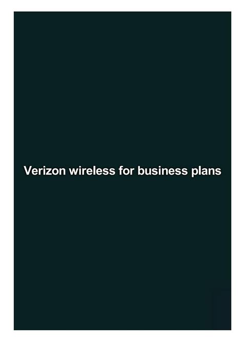 Verizon wireless for business plans by Simmons Tiffany - Issuu