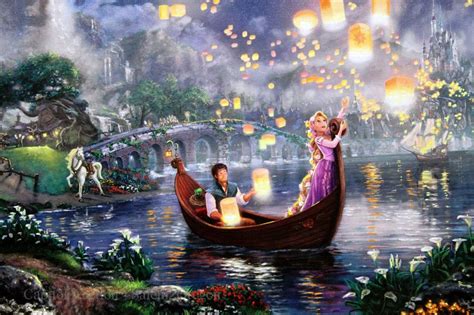 Tangled Disney Princess Thomas Kinkade Puzzle Turned Artwork - Etsy