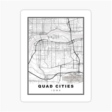 "Quad Cities Map" Sticker for Sale by sibudas | Redbubble